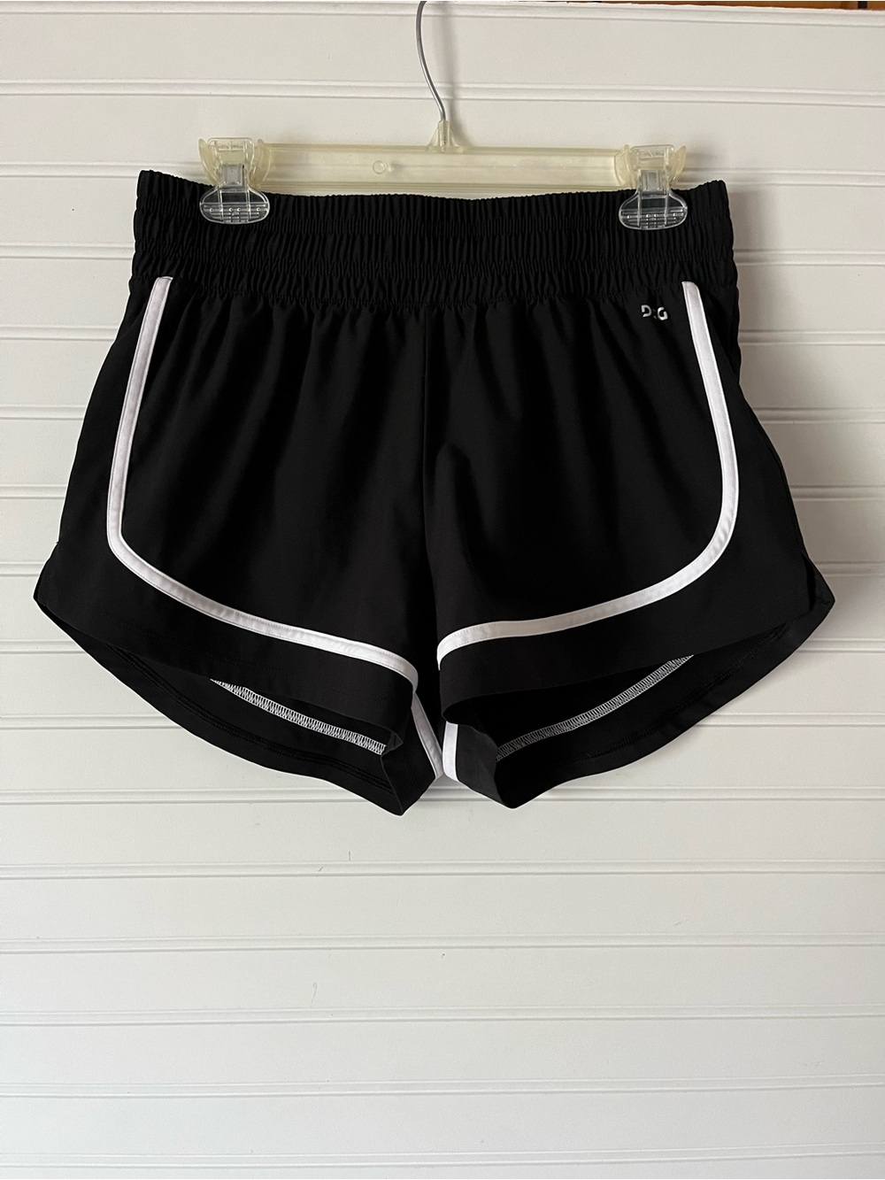 DSG High Stride 2.0 Black Athletic Shorts with White Piping
